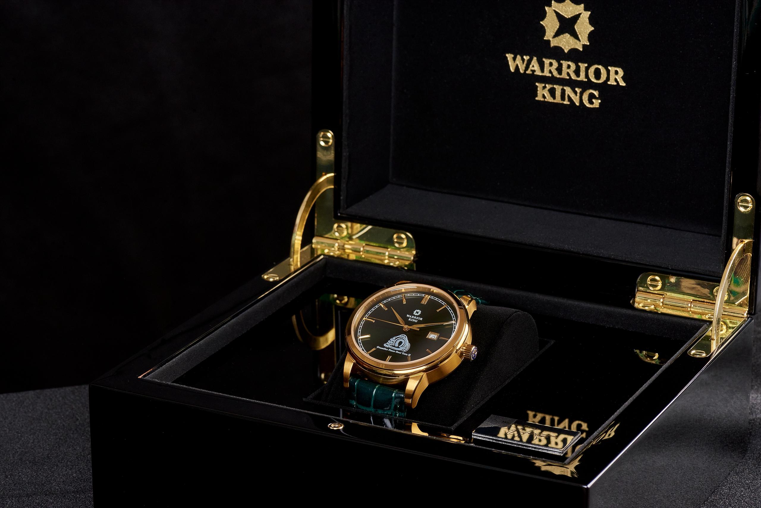 Asantehene receiving the Warrior King timepiece